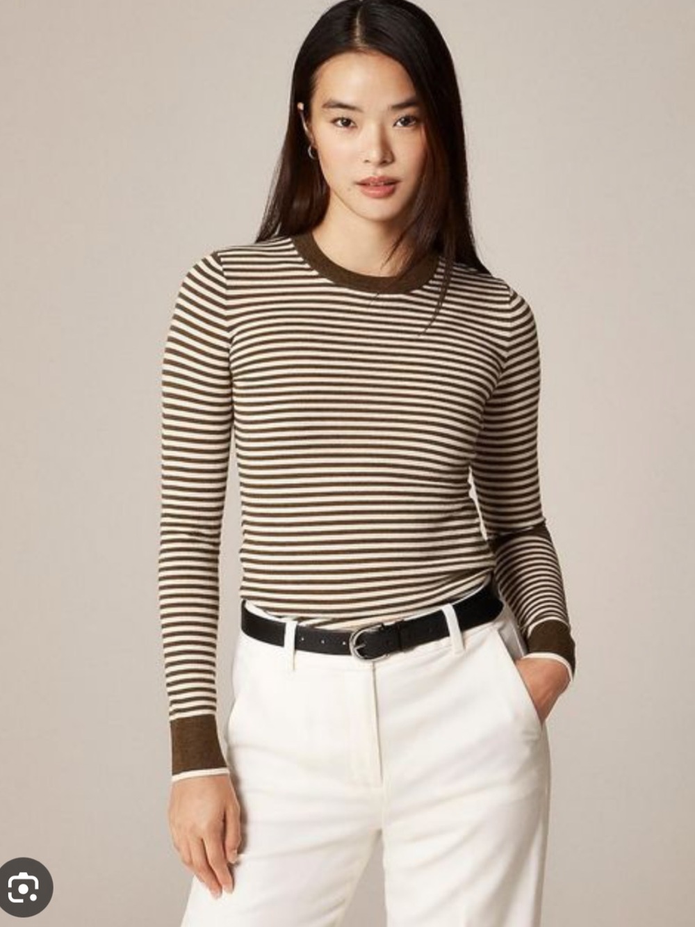 J. Crew Carolyn Fitted Crewneck Striped Sweater